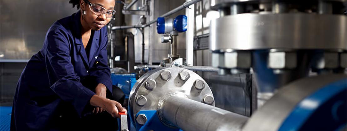 Female engineer working in a research laboratory