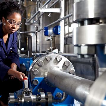 Female engineer working in a research laboratory